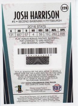 2017 Honus Bonus Fantasy Baseball #228 Josh Harrison Back