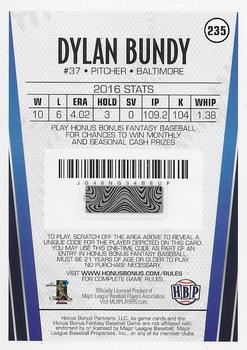 2017 Honus Bonus Fantasy Baseball #235 Dylan Bundy Back