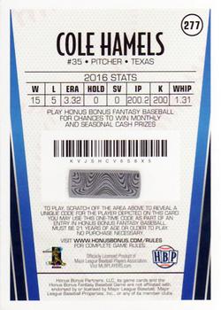 2017 Honus Bonus Fantasy Baseball #277 Cole Hamels Back