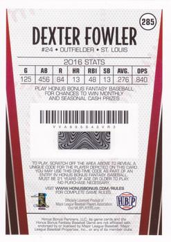 2017 Honus Bonus Fantasy Baseball #285 Dexter Fowler Back