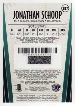 2017 Honus Bonus Fantasy Baseball #287 Jonathan Schoop Back