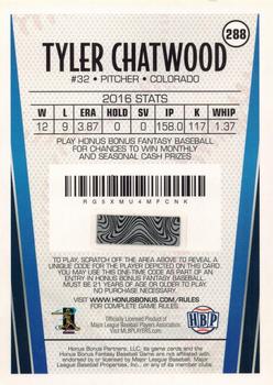 2017 Honus Bonus Fantasy Baseball #288 Tyler Chatwood Back