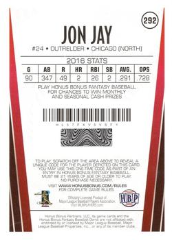 2017 Honus Bonus Fantasy Baseball #292 Jon Jay Back