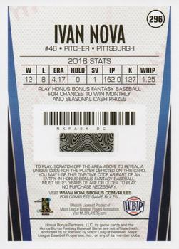 2017 Honus Bonus Fantasy Baseball #296 Ivan Nova Back