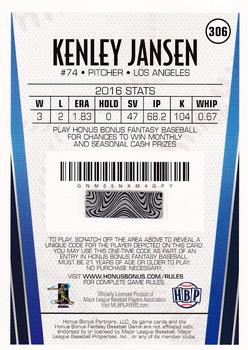 2017 Honus Bonus Fantasy Baseball #306 Kenley Jansen Back