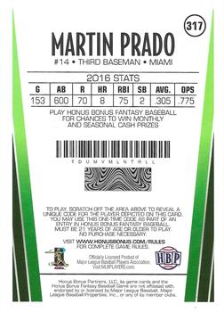 2017 Honus Bonus Fantasy Baseball #317 Martin Prado Back