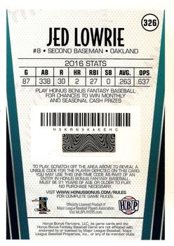 2017 Honus Bonus Fantasy Baseball #326 Jed Lowrie Back