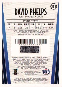 2017 Honus Bonus Fantasy Baseball #361 David Phelps Back