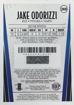 2017 Honus Bonus Fantasy Baseball #369 Jake Odorizzi Back