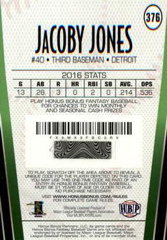 2017 Honus Bonus Fantasy Baseball #376 JaCoby Jones Back
