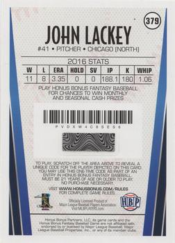 2017 Honus Bonus Fantasy Baseball #379 John Lackey Back
