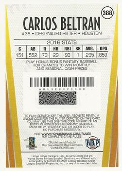 2017 Honus Bonus Fantasy Baseball #388 Carlos Beltran Back