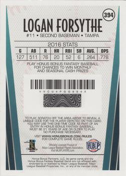 2017 Honus Bonus Fantasy Baseball #394 Logan Forsythe Back