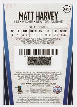 2017 Honus Bonus Fantasy Baseball #425 Matt Harvey Back
