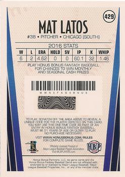 2017 Honus Bonus Fantasy Baseball #429 Mat Latos Back