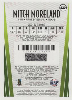 2017 Honus Bonus Fantasy Baseball #432 Mitch Moreland Back