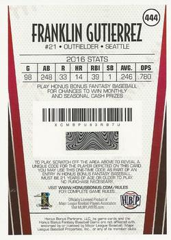 2017 Honus Bonus Fantasy Baseball #444 Franklin Gutierrez Back