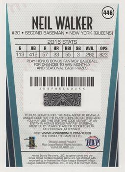 2017 Honus Bonus Fantasy Baseball #446 Neil Walker Back