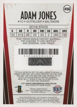 2017 Honus Bonus Fantasy Baseball #456 Adam Jones Back