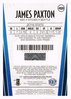 2017 Honus Bonus Fantasy Baseball #469 James Paxton Back
