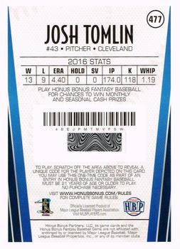 2017 Honus Bonus Fantasy Baseball #477 Josh Tomlin Back