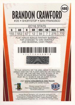 2017 Honus Bonus Fantasy Baseball #480 Brandon Crawford Back