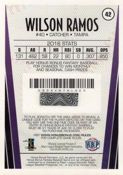 2017 Honus Bonus Fantasy Baseball - Silver Foil #42 Wilson Ramos Back