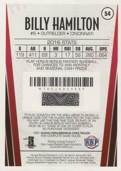 2017 Honus Bonus Fantasy Baseball - Silver Foil #54 Billy Hamilton Back
