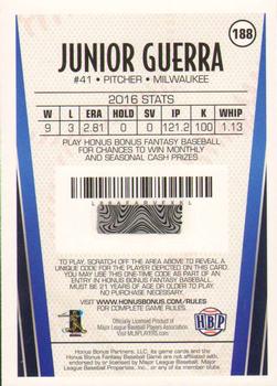 2017 Honus Bonus Fantasy Baseball - Silver Foil #188 Junior Guerra Back