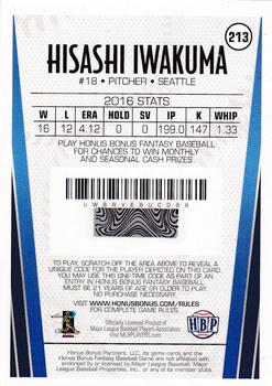 2017 Honus Bonus Fantasy Baseball - Silver Foil #213 Hisashi Iwakuma Back