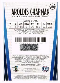 2017 Honus Bonus Fantasy Baseball - Silver Foil #279 Aroldis Chapman Back