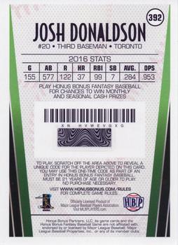 2017 Honus Bonus Fantasy Baseball - Silver Foil #392 Josh Donaldson Back