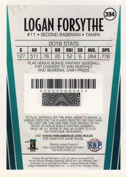 2017 Honus Bonus Fantasy Baseball - Silver Foil #394 Logan Forsythe Back