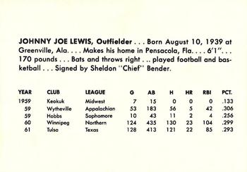 1962 Pepsi Tulsa Oilers #NNO Johnny Lewis Back