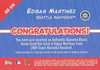 Edgar Martinez 2002 Playoff Game Worn Jersey Card