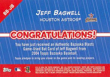 2004 Bazooka - Blasts Bat Relics #BB-JB Jeff Bagwell Back