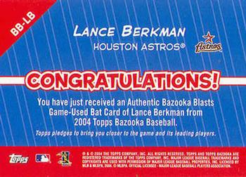 2004 Bazooka - Blasts Bat Relics #BB-LB Lance Berkman Back