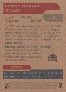 2004 Bazooka - Minis #6 Denny Neagle Back