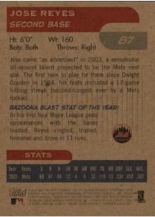 2004 Bazooka - Minis #87 Jose Reyes Back