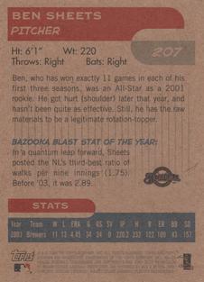 2004 Bazooka - Minis #207 Ben Sheets Back