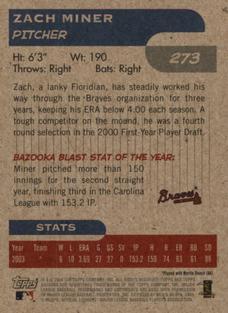 2004 Bazooka - Minis #273 Zach Miner Back