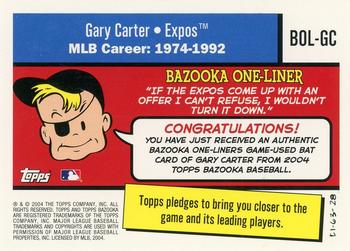 2004 Bazooka - Bazooka One-Liners Relics #BOL-GC Gary Carter Back