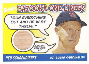 2004 Bazooka - Bazooka One-Liners Relics #BOL-RS Red Schoendienst Front