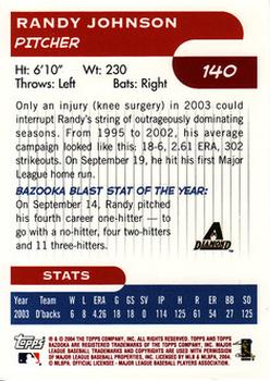 2004 Bazooka - Red Chunks #140 Randy Johnson Back