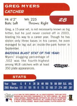 2004 Bazooka - Red Chunks #28 Greg Myers Back
