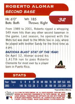 2004 Bazooka - Red Chunks #32 Roberto Alomar Back