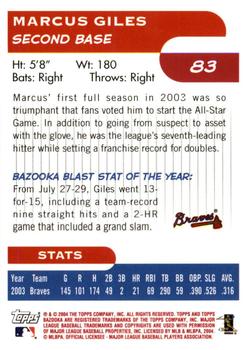 2004 Bazooka - Red Chunks #83 Marcus Giles Back