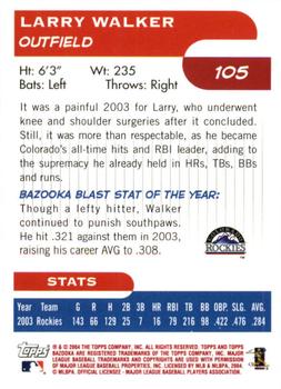 2004 Bazooka - Red Chunks #105 Larry Walker Back