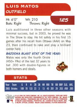 2004 Bazooka - Red Chunks #125 Luis Matos Back