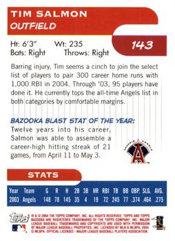 2004 Bazooka - Red Chunks #143 Tim Salmon Back